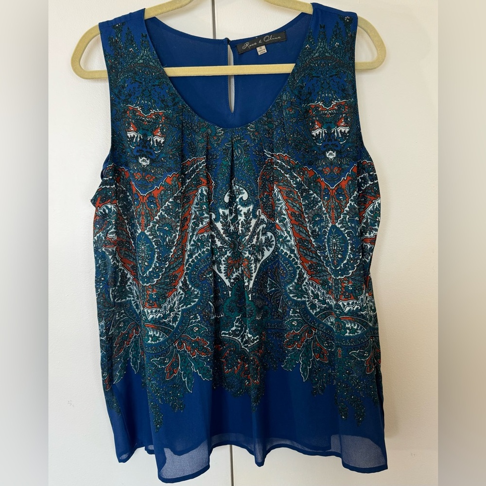 Rose and Olive sleeveless top,XL,